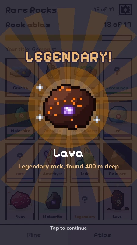 A legendary lava rock revealed with light rays