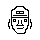 A 1-bit statue: classic head, none crown, open eyes