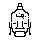 A 1-bit statue: classic head, double pukao crown, closed eyes